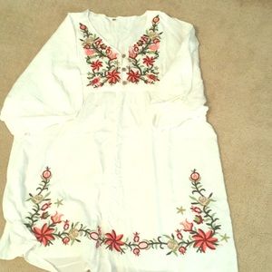 White flowered tunic